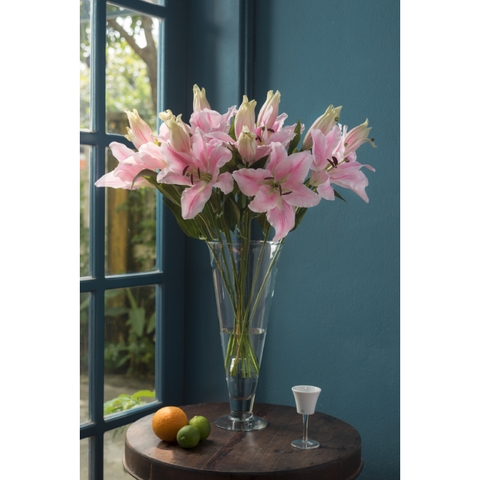 Hoa vải - Artificial flowers - Hoa Ly màu hồng nhạt