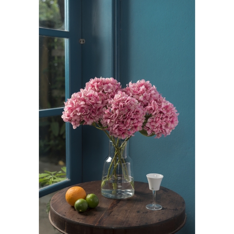 Hoa vải - Artificial flowers - Hoa cẩm tú cầu màu hồng đậm