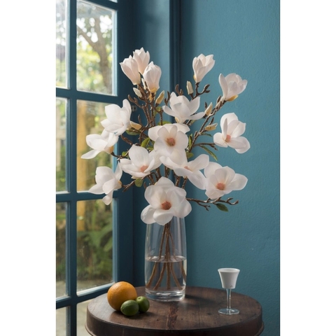Hoa vải - Artificial flowers - Hoa mộc lan lớn màu trắng
