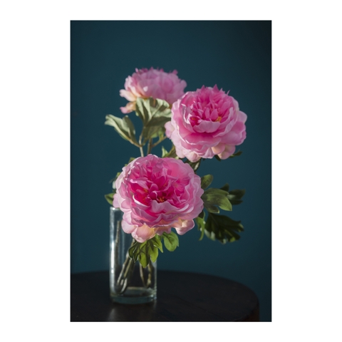 Hoa vải - Artificial flowers - Hoa mẫu đơn màu tím nhạt