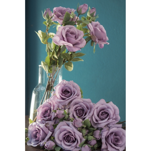 Hoa vải - Artificial flowers - Hoa hồng màu tím