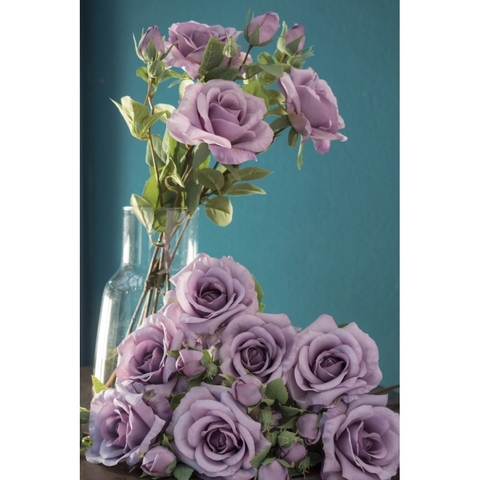 Hoa vải - Artificial flowers - Hoa hồng màu tím