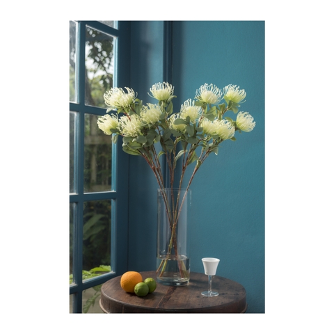 Hoa giả bằng nhựa - Quắn hoa màu xanh