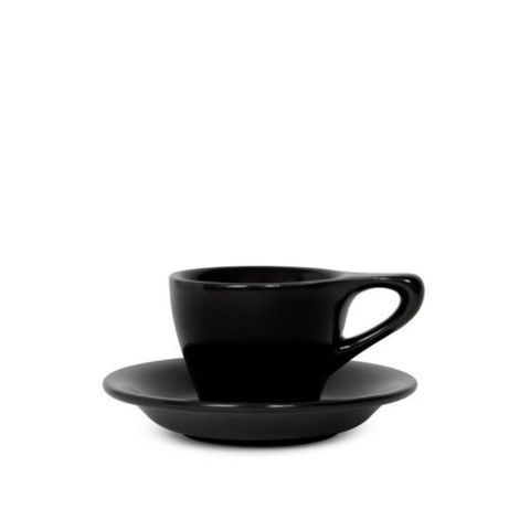 Bộ đĩa và Ly sứ NotNeutral Black LINO Espresso Cup & Scr, 90ml