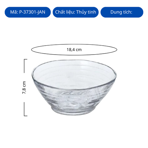 Bát thủy tinh Toyo Sasaki Minamo Bowl 18.4cm