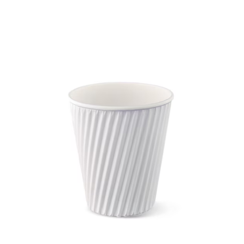 Ly giấy đồ uống nóng gợn sóng màu trắng 12oz - RWHC 12oz BL WHITE