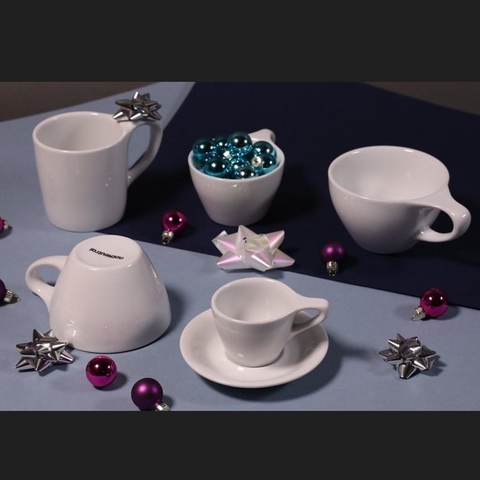 Bộ đĩa và Ly sứ NotNeutral White LINO Sm Latte Cup & Saucer, 240ml