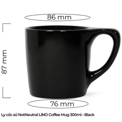 Ly sứ NotNeutral Black LINO 10oz Coffee Mug, 300ml