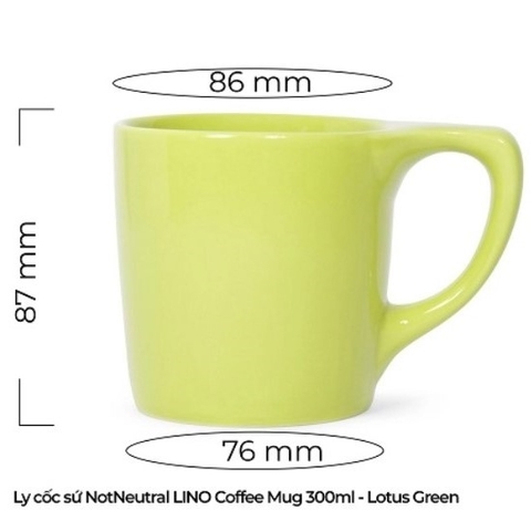 Ly sứ NotNeutral Lotus Green LINO 10oz Coffee Mug, 300ml