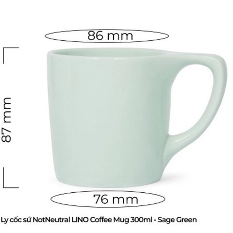 Ly sứ NotNeutral Sage Green LINO 10oz Coffee Mug, 300ml