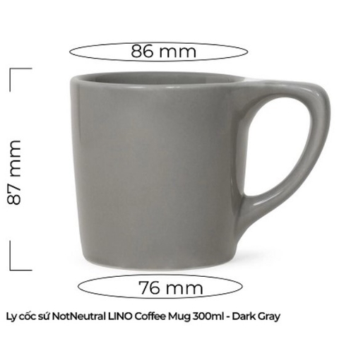 Ly sứ NotNeutral Dk Gray LINO 10oz Coffee Mug, 300ml