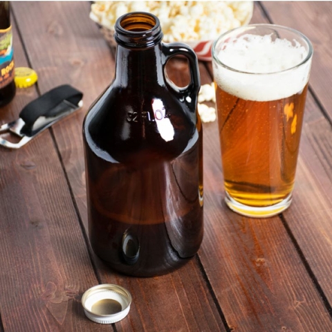 Bình thủy tinh Libbey Amber Growler with Lid 946ml