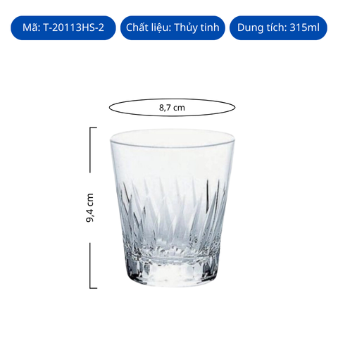 Ly thủy tinh Toyo Sasaki Knack Feather Hs Rocks 315ml