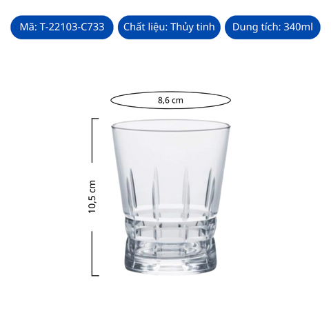 Ly thủy tinh Toyo Sasaki Fjord Cut Tumbler 375ml