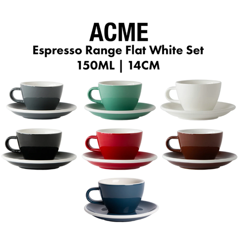 Ly sứ ACME Espresso Range Flat White Cup Feijoa (Green) 150ml