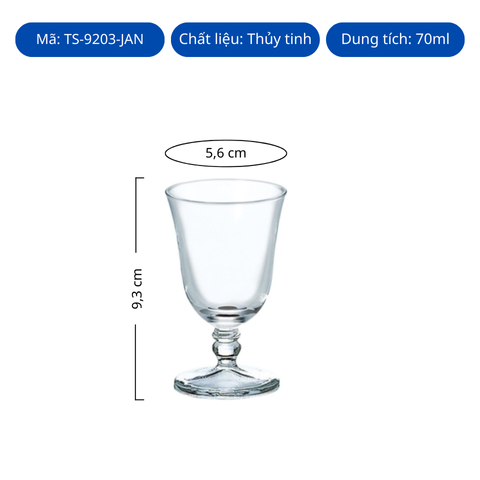 Ly thủy tinh Toyo Sasaki Tumbler Mini Stem Sake Glass 70Ml 70ml