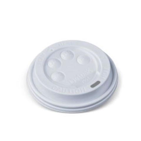 Set 100 Nắp Ly đồ uống nóng 8oz màu trắng - 8oz Button Lid - WHITE