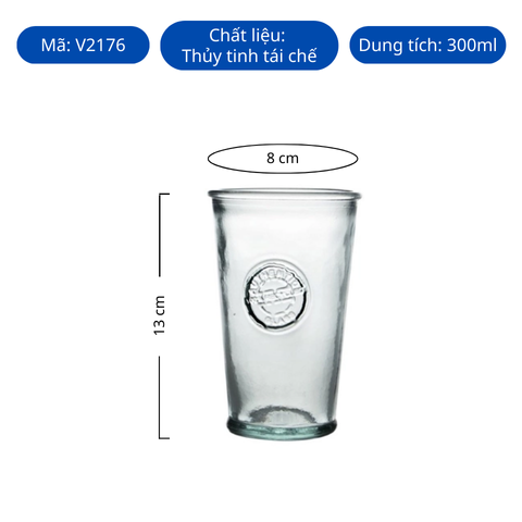 Ly thủy tinh tái chế VSM Vaso Authentic Conico 300ml