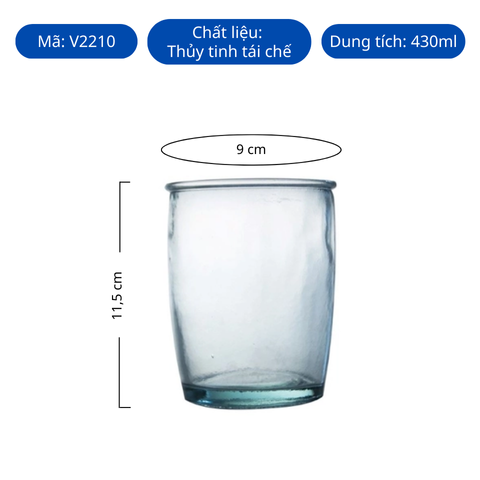 Ly thủy tinh tái chế VSM Vaso Baño 430ml