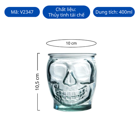 Ly thủy tinh tái chế VSM Vaso Calavera 400ml