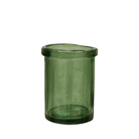 Bình hoa thủy tinh tái chế VSM Jarron Cilindro Simplicity Màu xanh lá cây 20cm