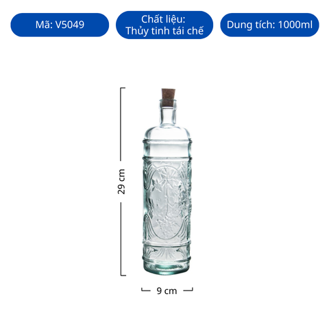 Chai thủy tinh tái chế VSM Botella Anis Bombon T/C 1000ml
