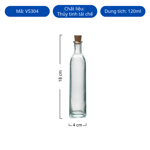 Chai thủy tinh tái chế VSM Botella Fragola PeqT/C 120ml