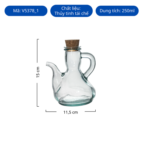 Chai thủy tinh tái chế VSM Alcuza Catalana Maq T/C 250ml