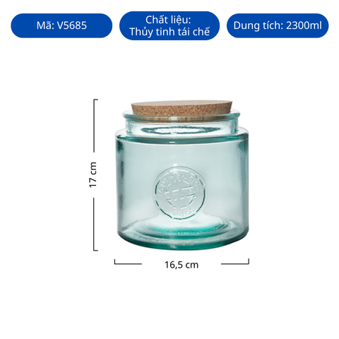 Hũ thủy tinh tái chế VSM Tarro Authentic T/C 2300ml