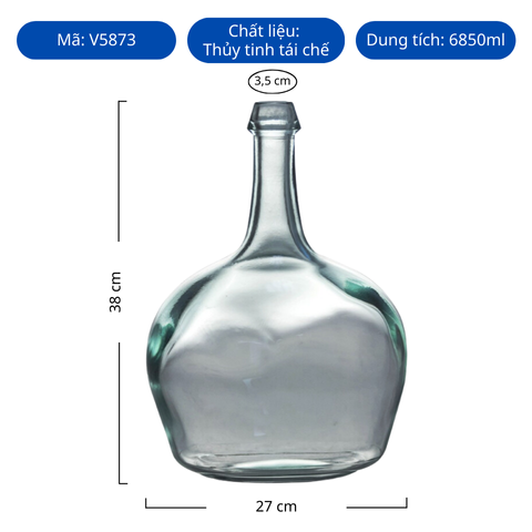 Bình hoa thủy tinh tái chế VSM Garrafa Victoria