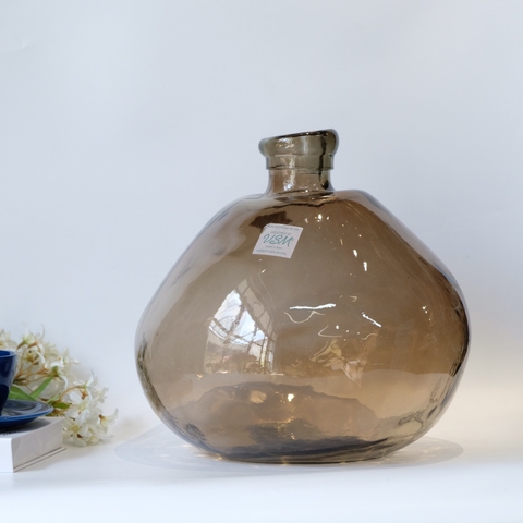 Bình hoa thủy tinh tái chế VSM Jarron Simplicity Màu nâu 33cm