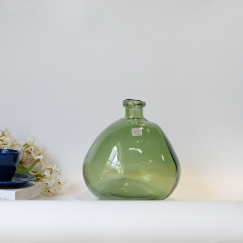 Bình hoa thủy tinh tái chế VSM Jarron Simplicity Màu xanh lá cây 23cm