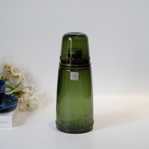 Set bình và ly thủy tinh tái chế VSM Set Botella 1 L Vaso C/T/Rosca Màu xanh lá cây Bình 1L - ly 220ml