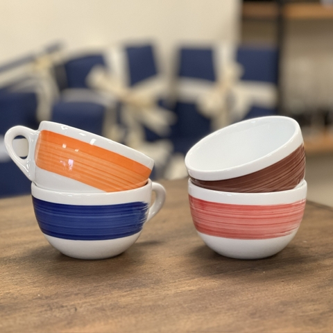 Ly sứ Ancap Latte vẽ thân Màu cam, 350ml