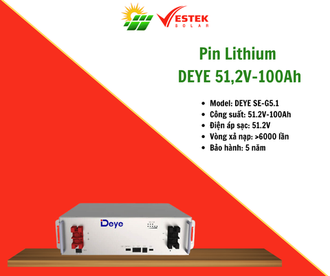 Pin Lithium  DEYE 51,2V-100Ah
