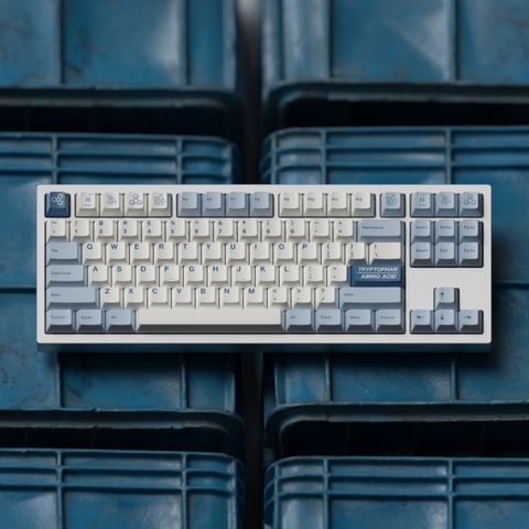 Bộ keycap JKDK White & Blue Hydrogen (Cherry / PBT Dyesub)