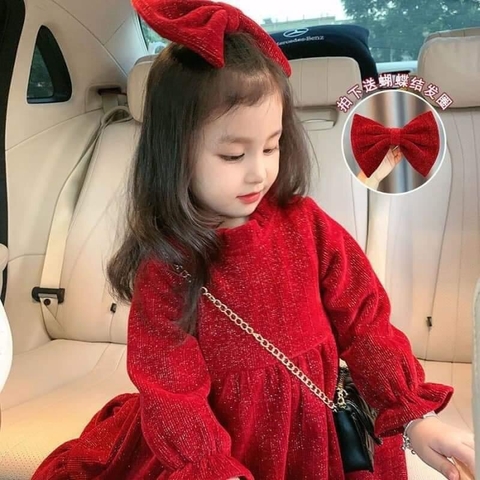 Đầm đỏ nơ-TN1.3011
