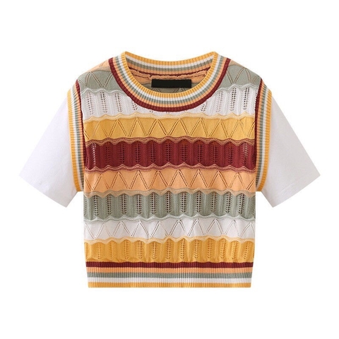 Áo len lưới cộc tay-TN10.3006