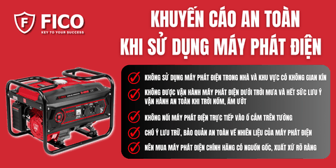 KHUYẾN CÁO AN TOÀN KHI SỬ DỤNG MÁY PHÁT ĐIỆN