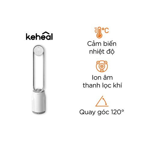 Quạt Không Cánh Xiaomi KEHEAL A3 Cao Cấp – Góc gió rộng tới 120 độ, tạo gió tự nhiên