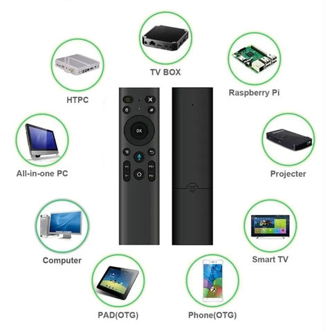 Chuột bay Q5 Pro điều khiển giọng nói 1 chạm, học lệnh hồng ngoại. Sử dụng cho Android Box, tivi chạy HĐH Android