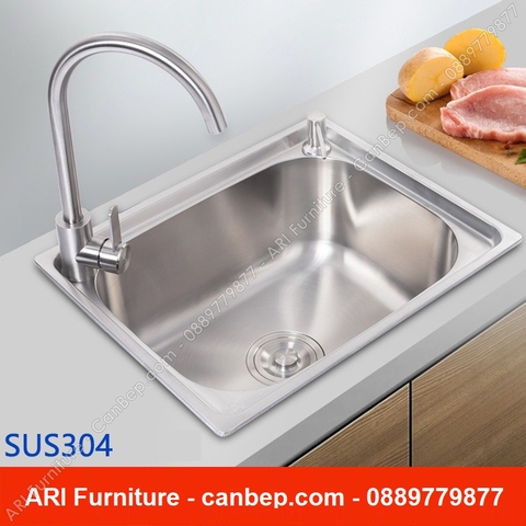 Chậu Rửa Chén 60x45cm 1 Hộc - inox 304