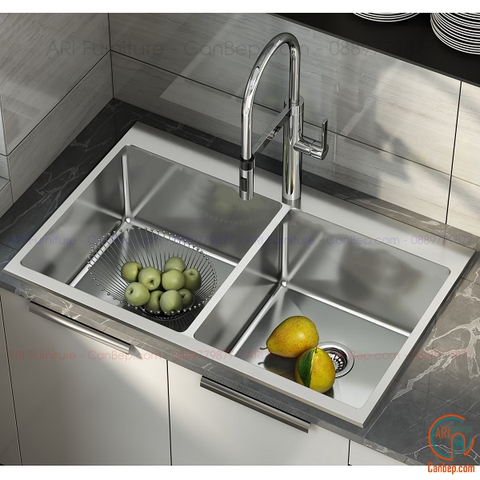 Chậu Rửa Chén 78x43cm Dày 2.2mm - inox 304