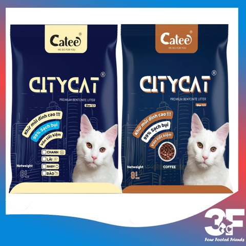 Cát Vệ Sinh Đất Sét Dành Cho Mèo Citycat Bao 8L 4kg