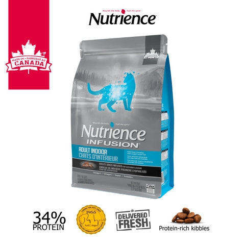 Thức Ăn Hạt Khô Cho Mèo Trưởng Thành Thịt Gà Rau Củ Quả Tự Nhiên Nutrience Infusion Adult Indoor