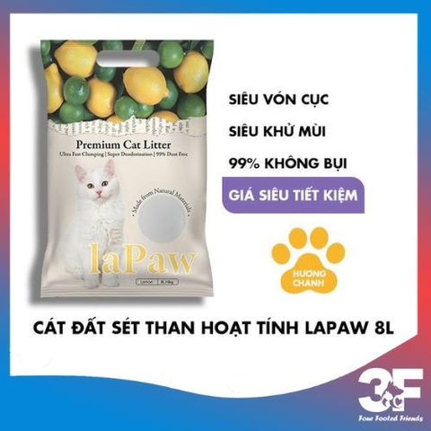 Cát Đất Sét Mix Than Hoạt Tính Cho Mèo Thương Hiệu Lapaw 8L