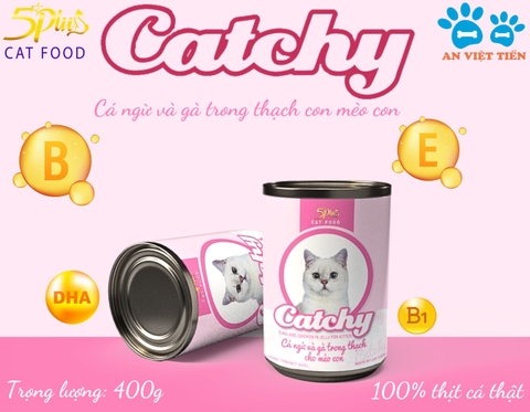 [Lon 400g] Pate Thức Ăn Ướt Catchy Dành Cho Mèo 6 Vị