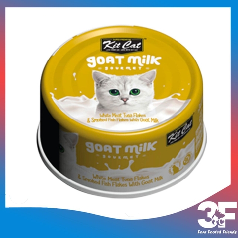 Pate Cho Mèo Thịt Lon Sữa Dê Kit Cat Goat Milk Gourment - Lon 85G