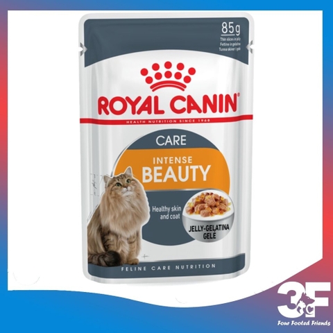 Pate Cho Mèo Hỗ Trợ Chăm Sóc Da Lông: Royal Canin Intense Beauty Jelly Gói 85
