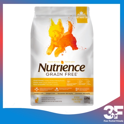 Thức Ăn Hạt Hỗ Trợ Xương Khớp Cho Chó Nutrience Grain Free Vị Gà Tây, Gà Canada Và Cá Trích